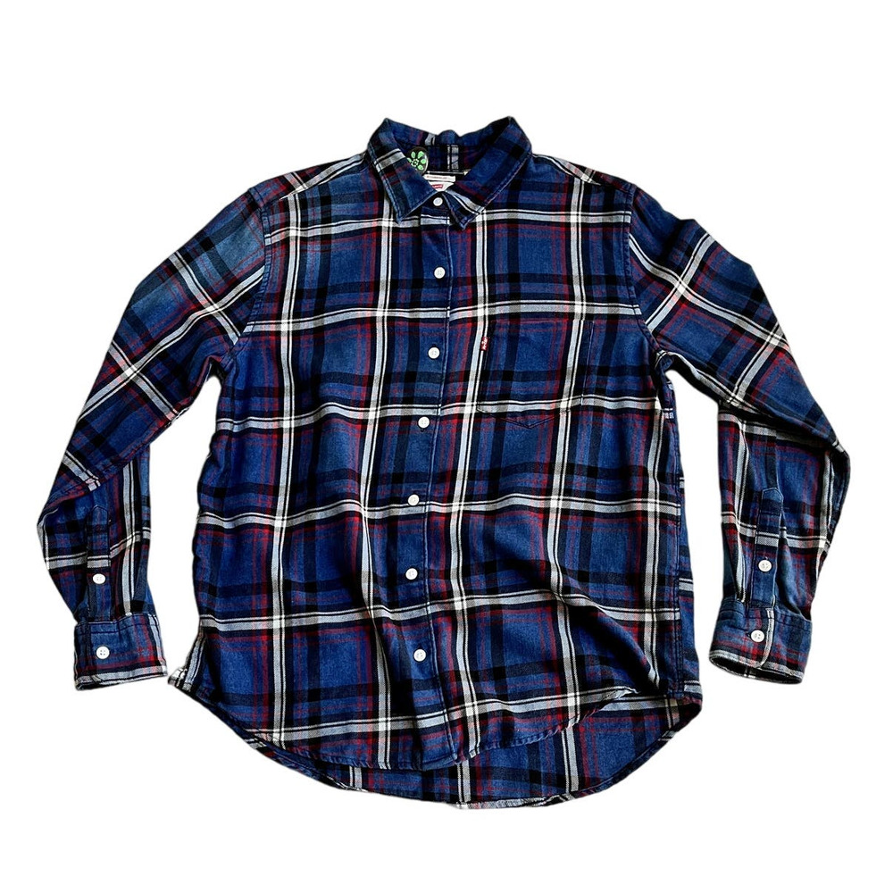 Women's Blue Plaid Boyfriend Fit Levi's Flannel